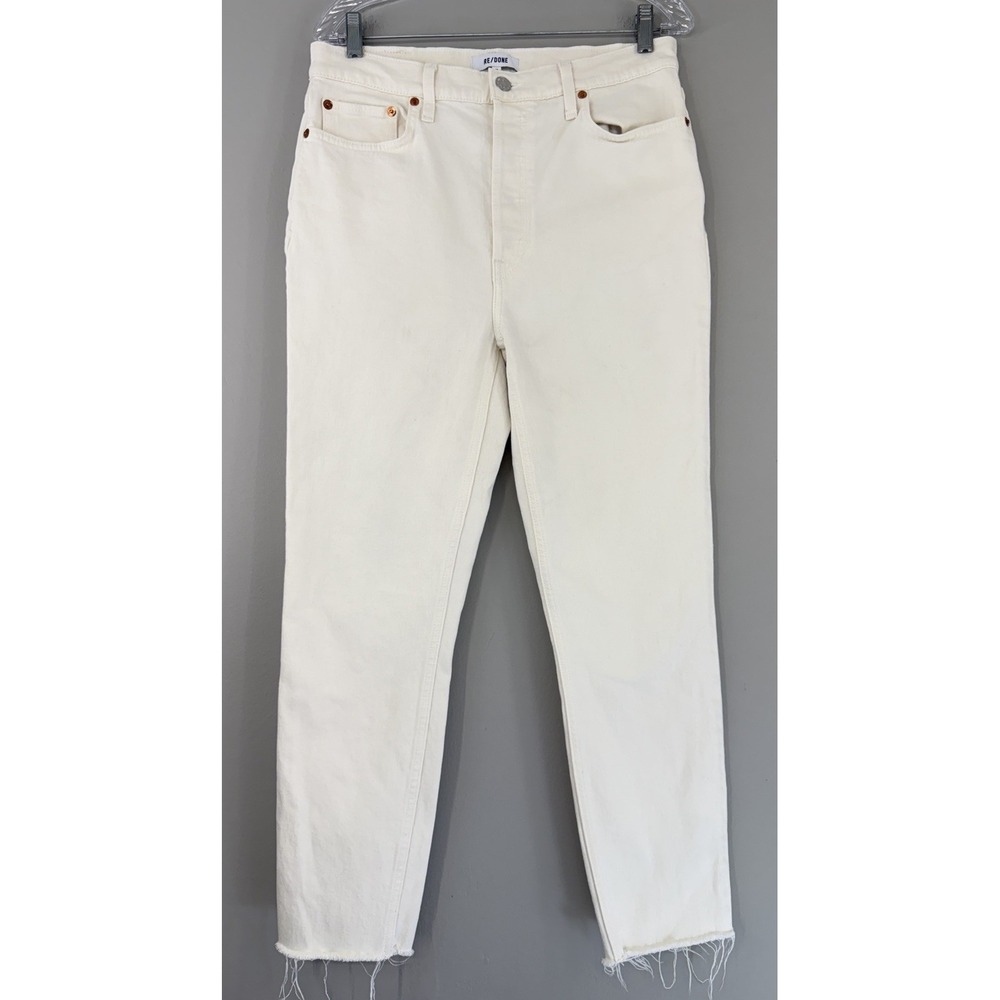 RE/DONE 90's High Rise‎ Ankle Crop Jeans Women's 30 High Rise Vintage White
